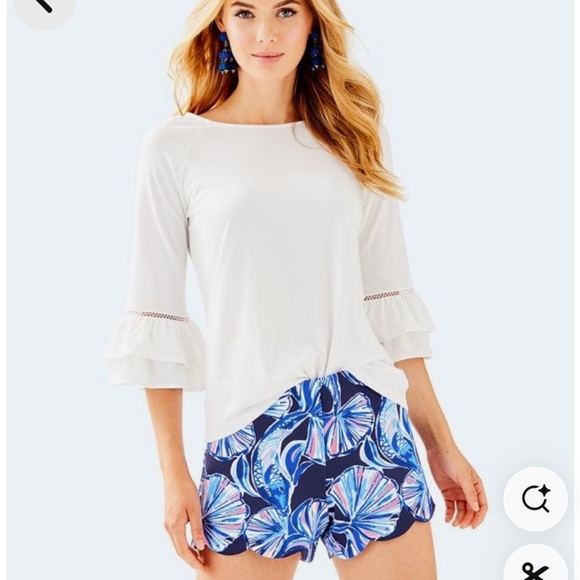 Lilly Pulitzer Adelia Scuba Shorts in Reel Life XXS - Picture 3 of 3